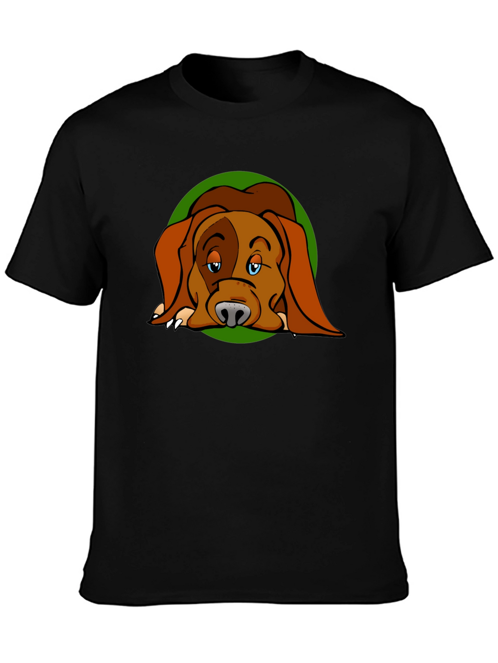 Dog Cartoon Graphic Black T-Shirt