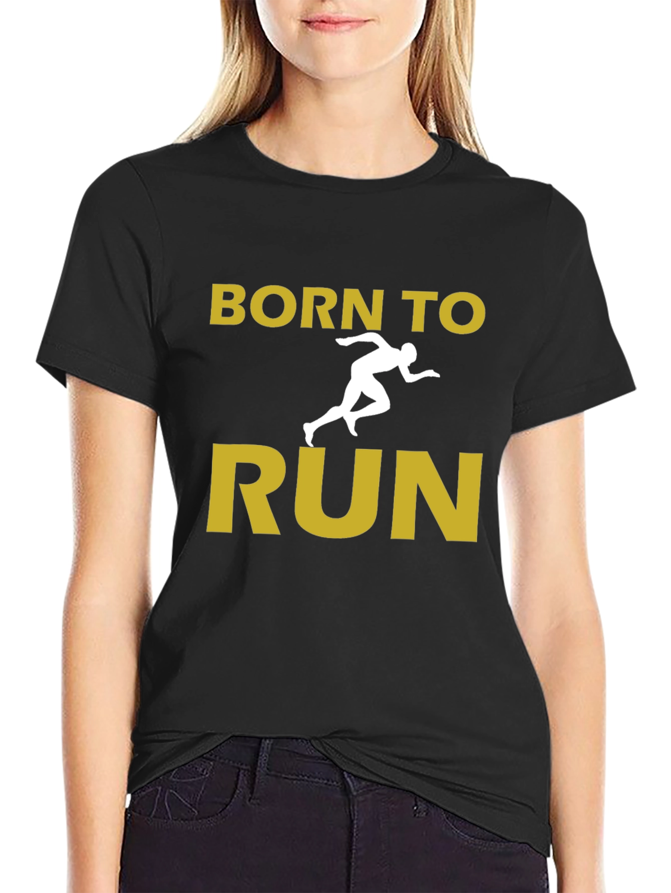 Born To Run Graphic Tee - Sporty Black T-Shirt