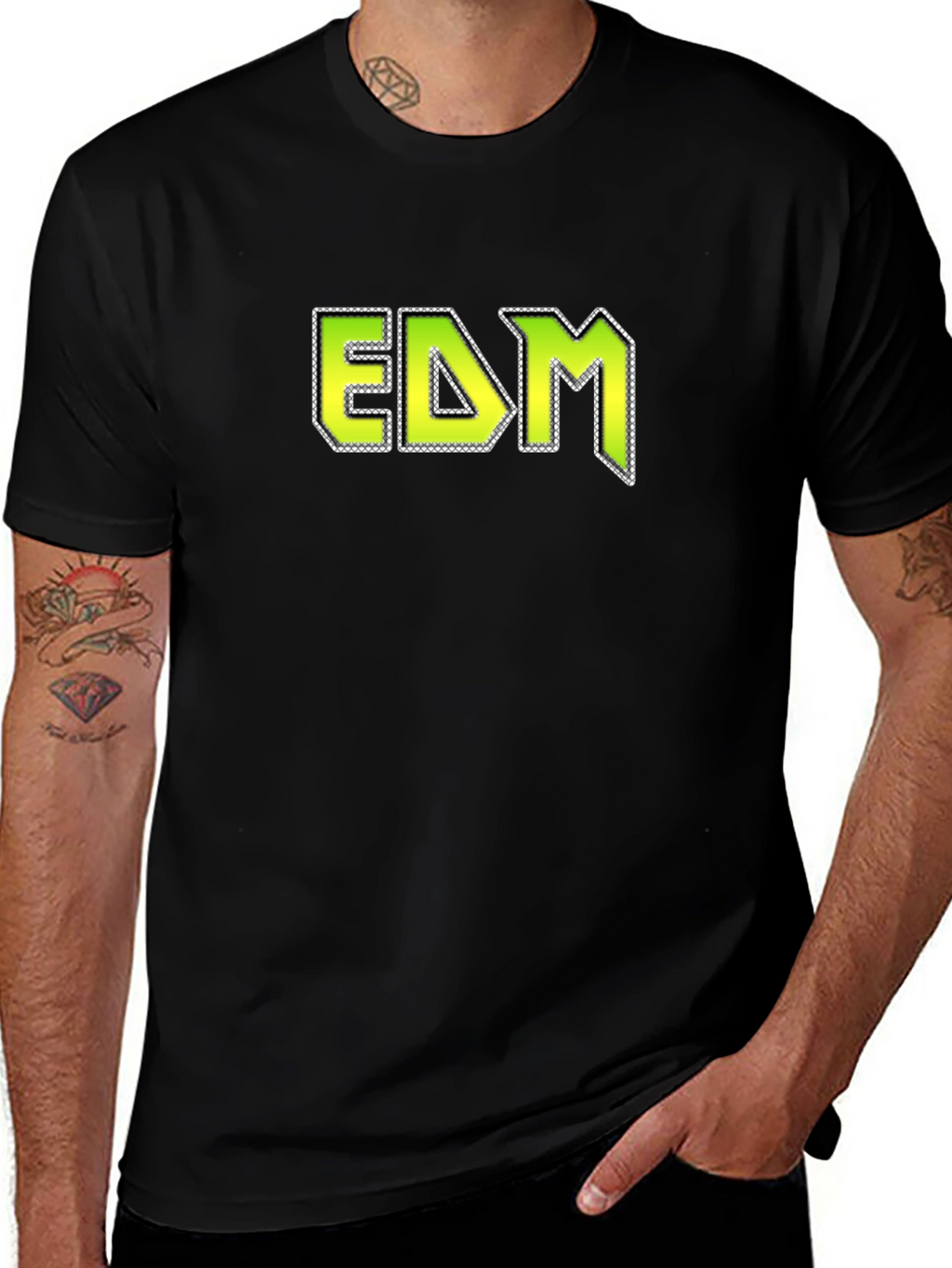 EDM Graphic Tee - Black Cotton Blend T-Shirt