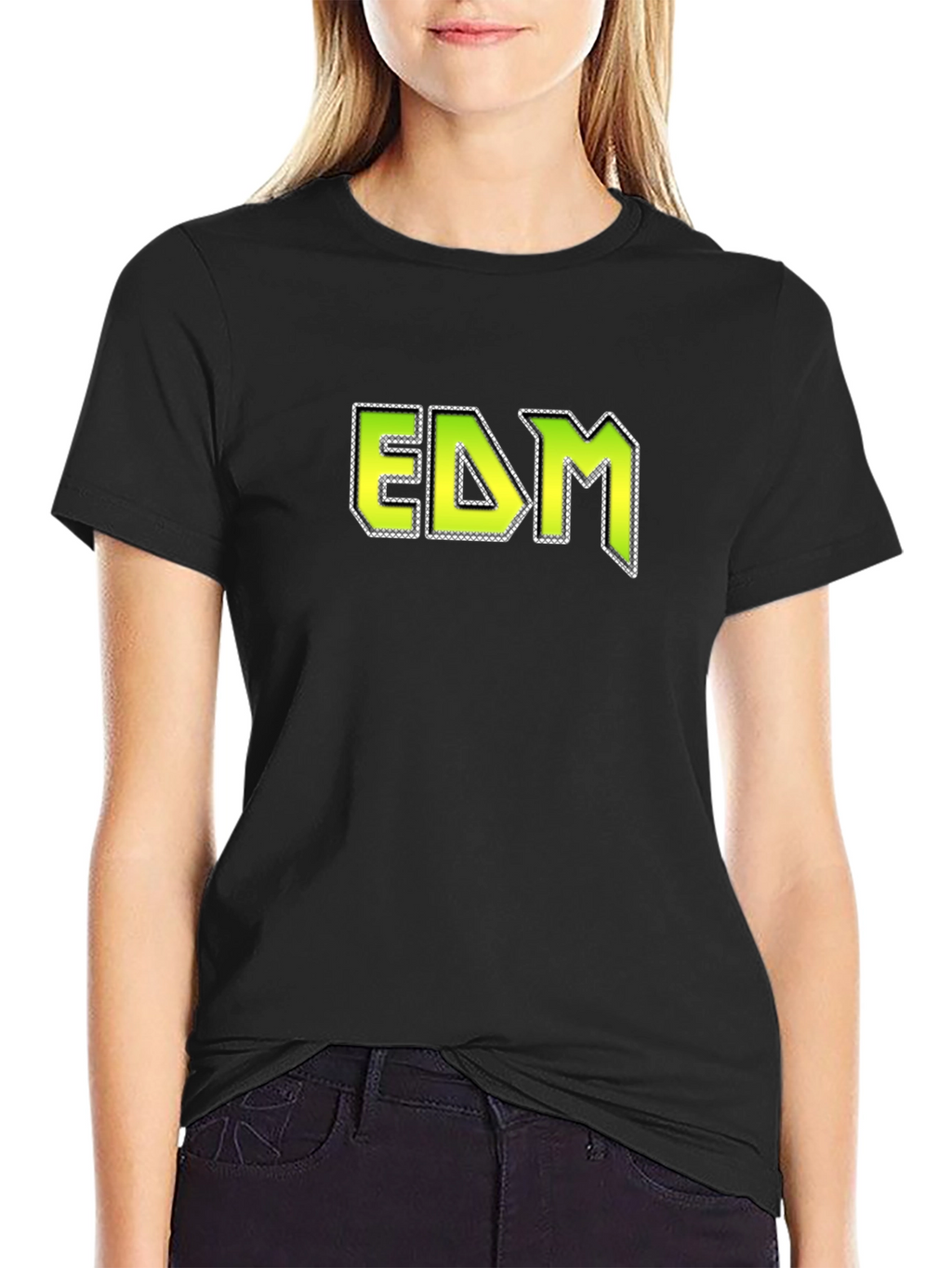 EDM Graphic Tee - Black Cotton Blend T-Shirt