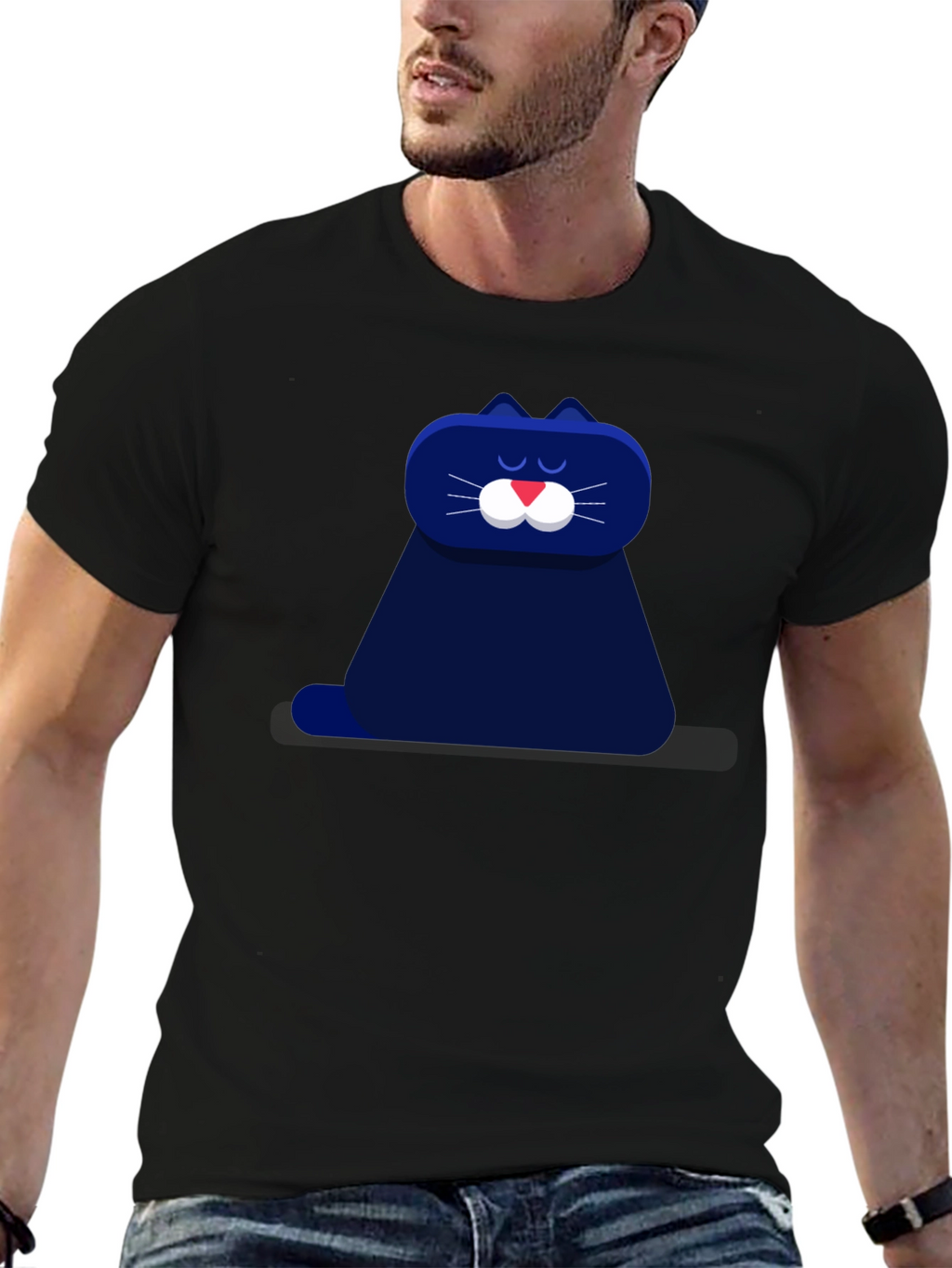 Cool Cat Graphic Tee - Black