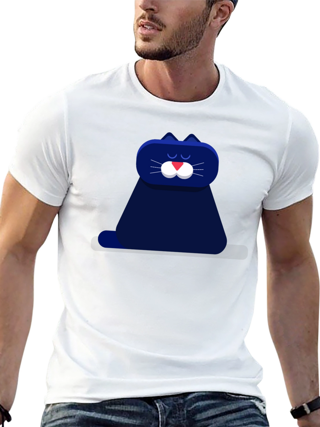 Cool Cat Graphic Tee - Black