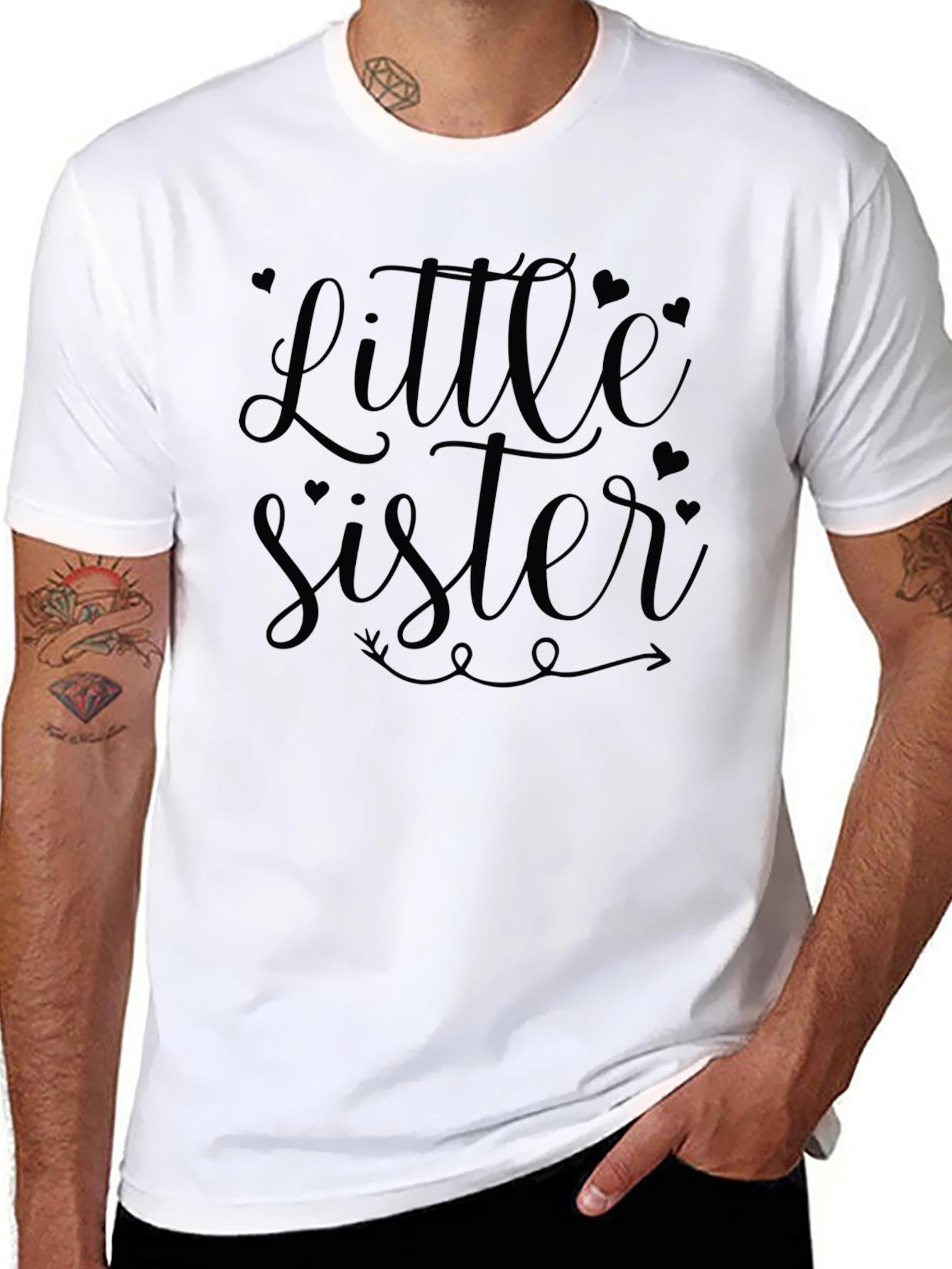 Little Sister Black Graphic Tee