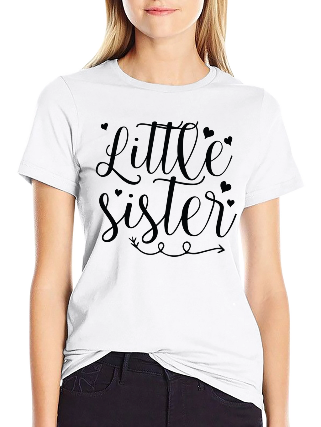 Little Sister Black Graphic Tee