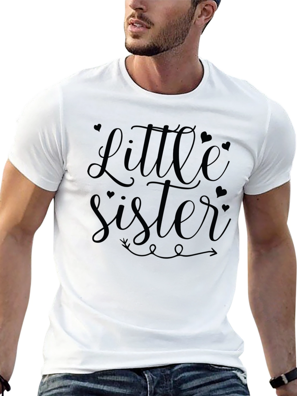 Little Sister Black Graphic Tee