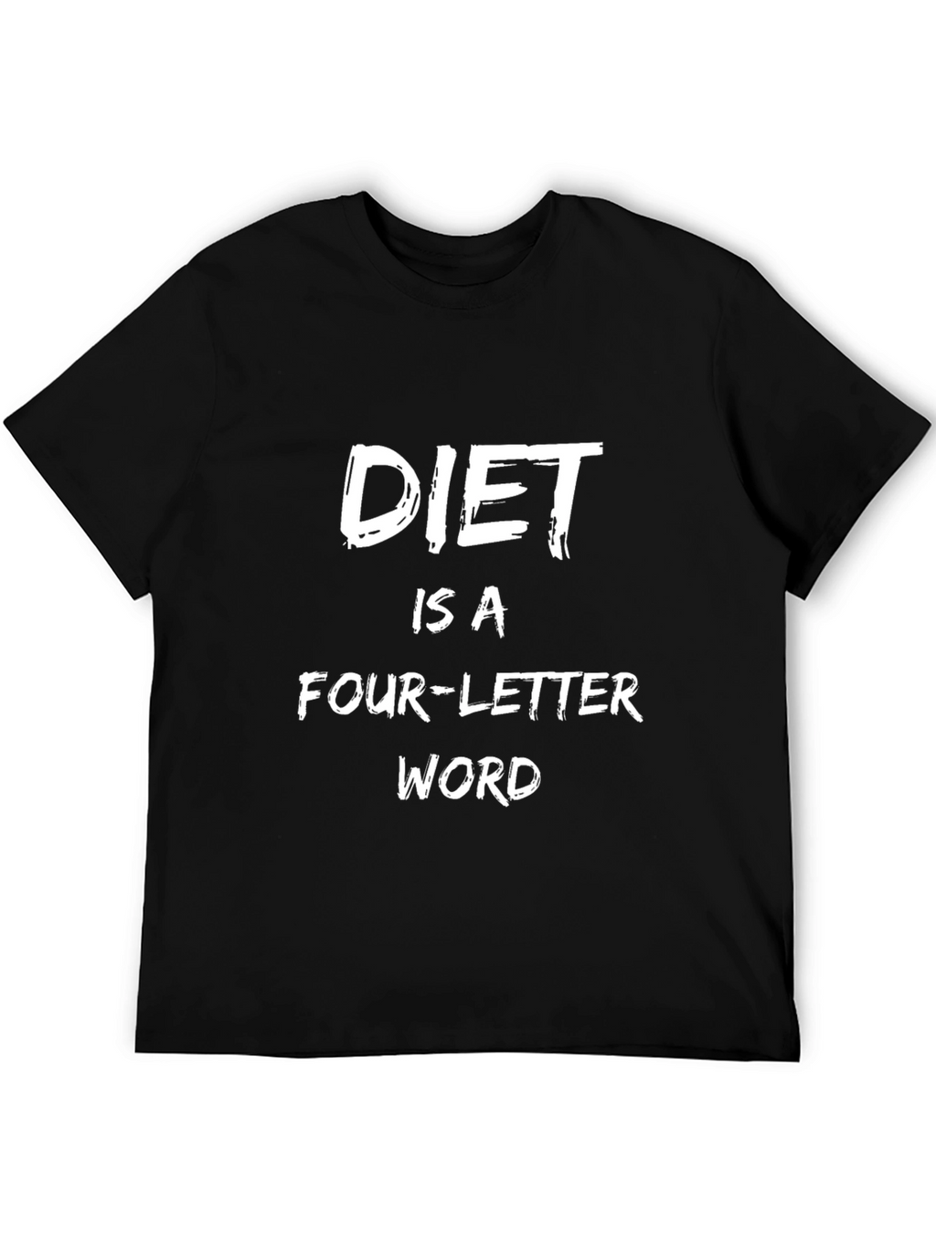 Funny Diet Four-Letter Word Black T-Shirt