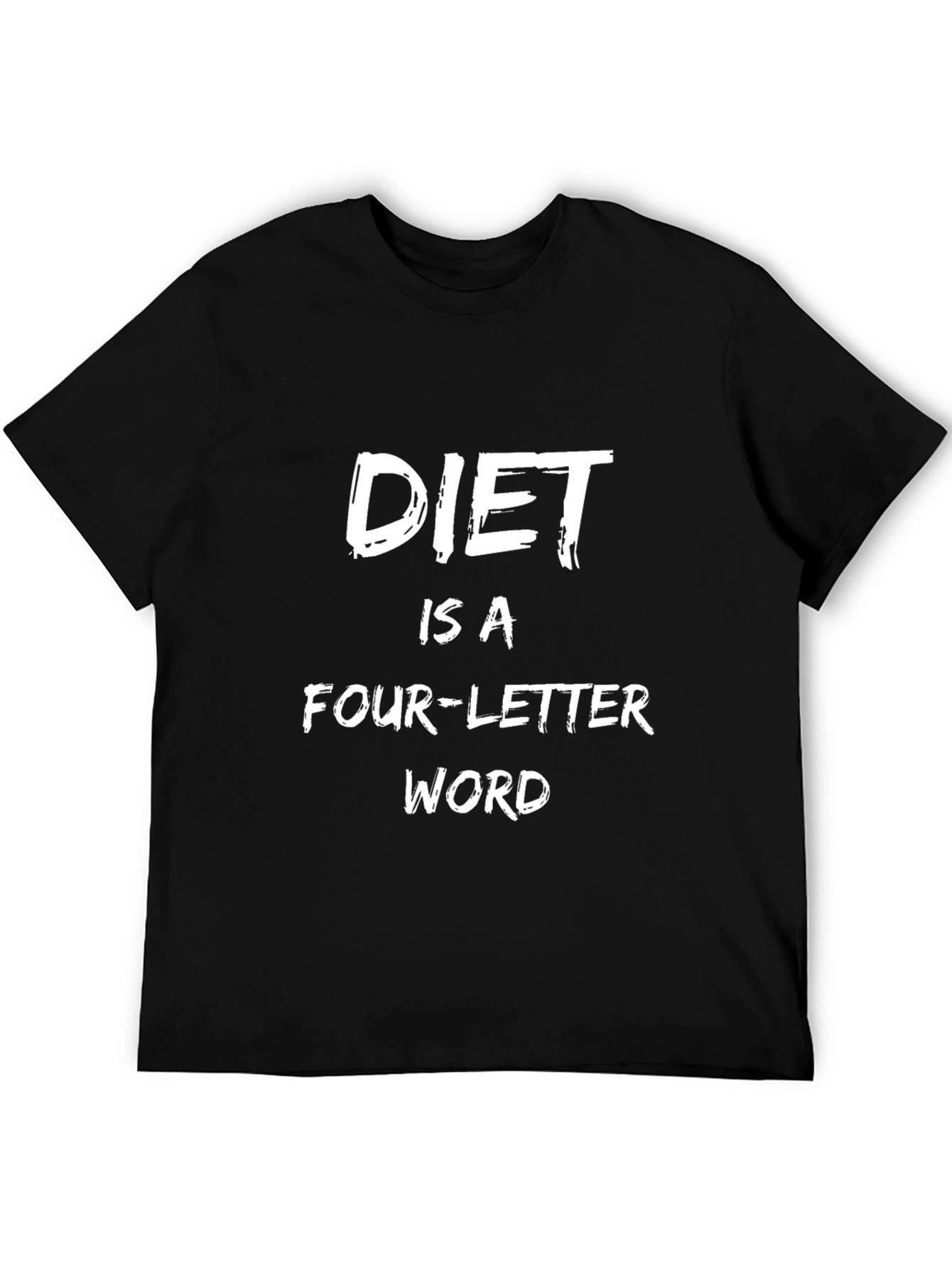 Funny Diet Four-Letter Word Black T-Shirt