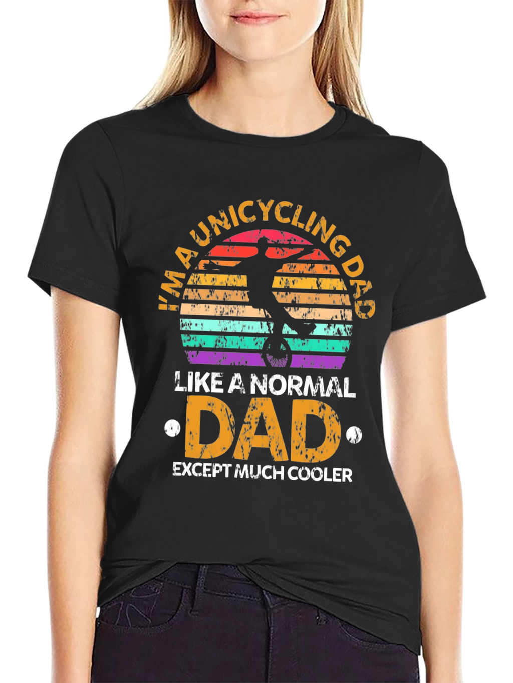 Unicycling Dad T-Shirt - Cool Fathers Day Gift