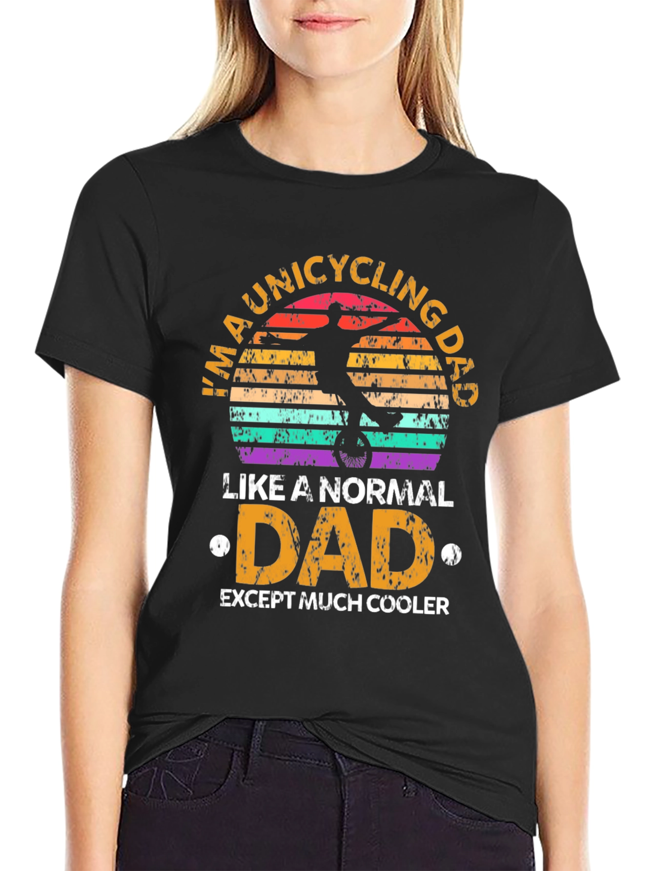 Unicycling Dad T-Shirt - Cool Fathers Day Gift
