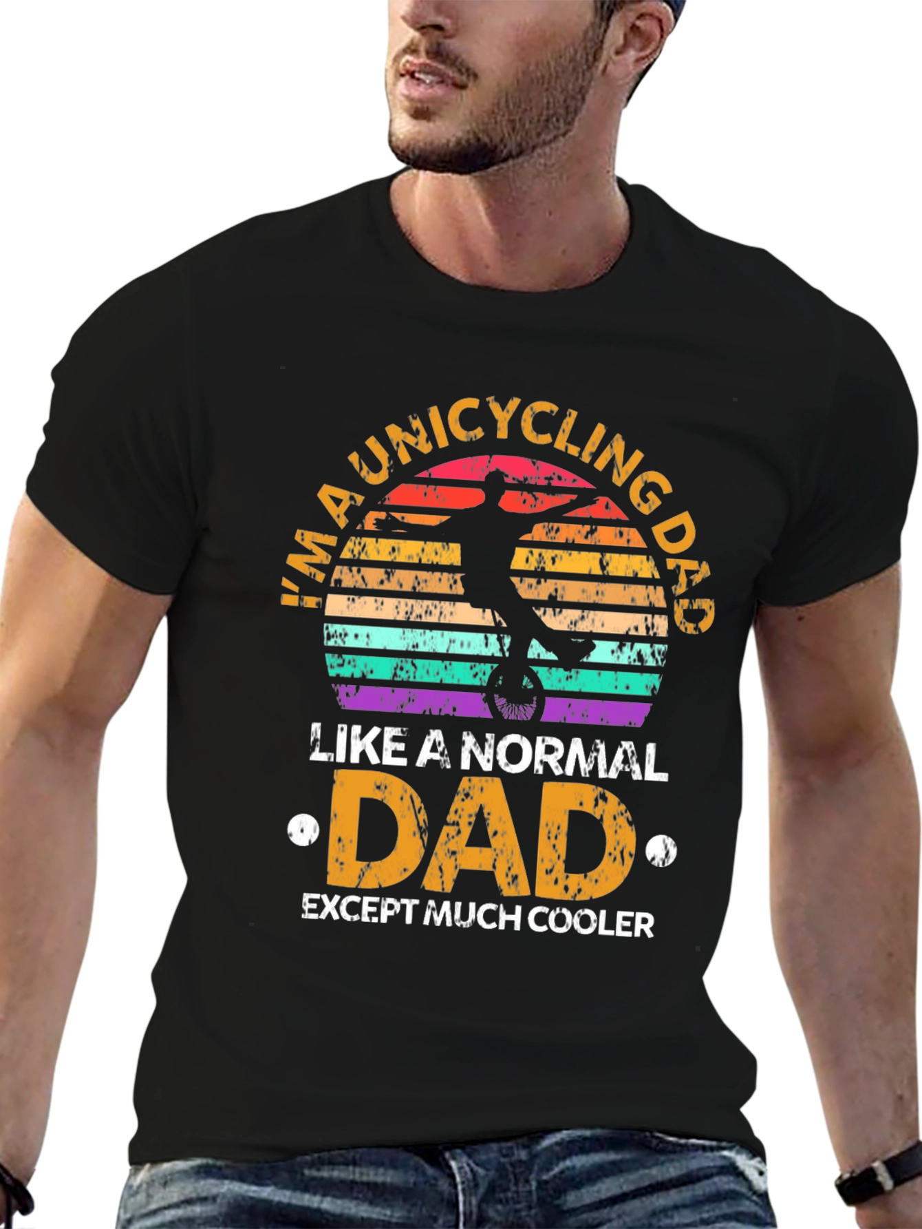 Unicycling Dad T-Shirt - Cool Fathers Day Gift