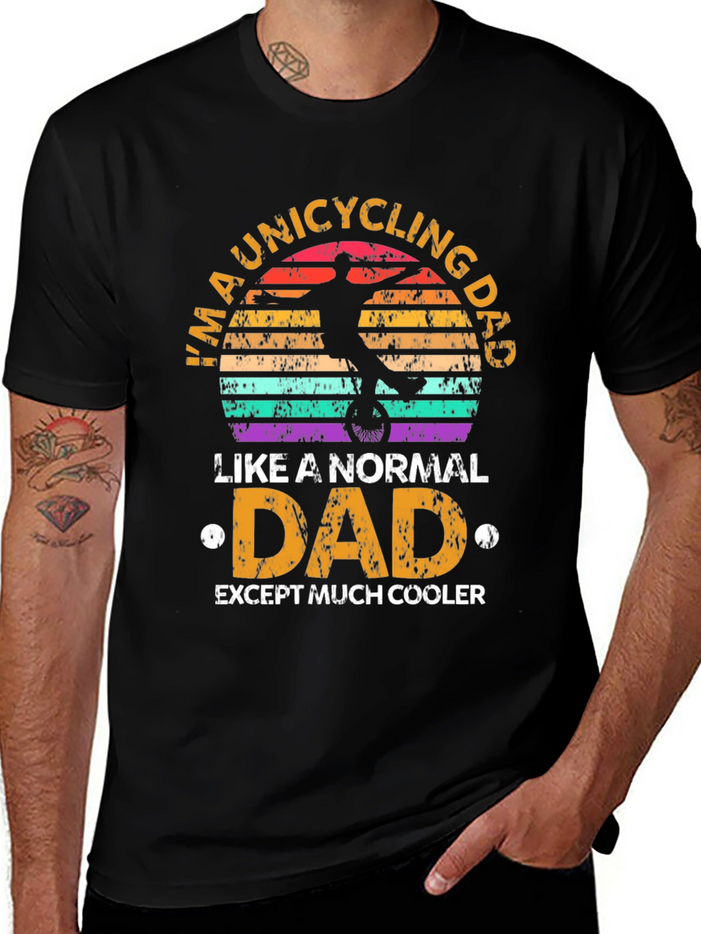 Unicycling Dad T-Shirt - Cool Fathers Day Gift