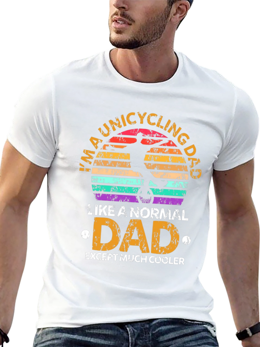 Unicycling Dad T-Shirt - Cool Fathers Day Gift