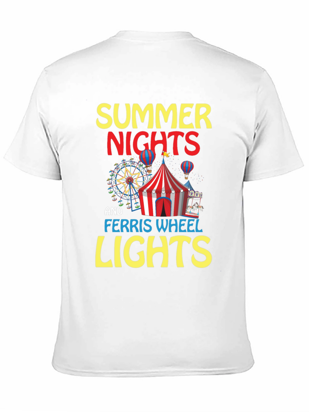 Summer Nights and Ferris Wheel Lights Black T-Shirt