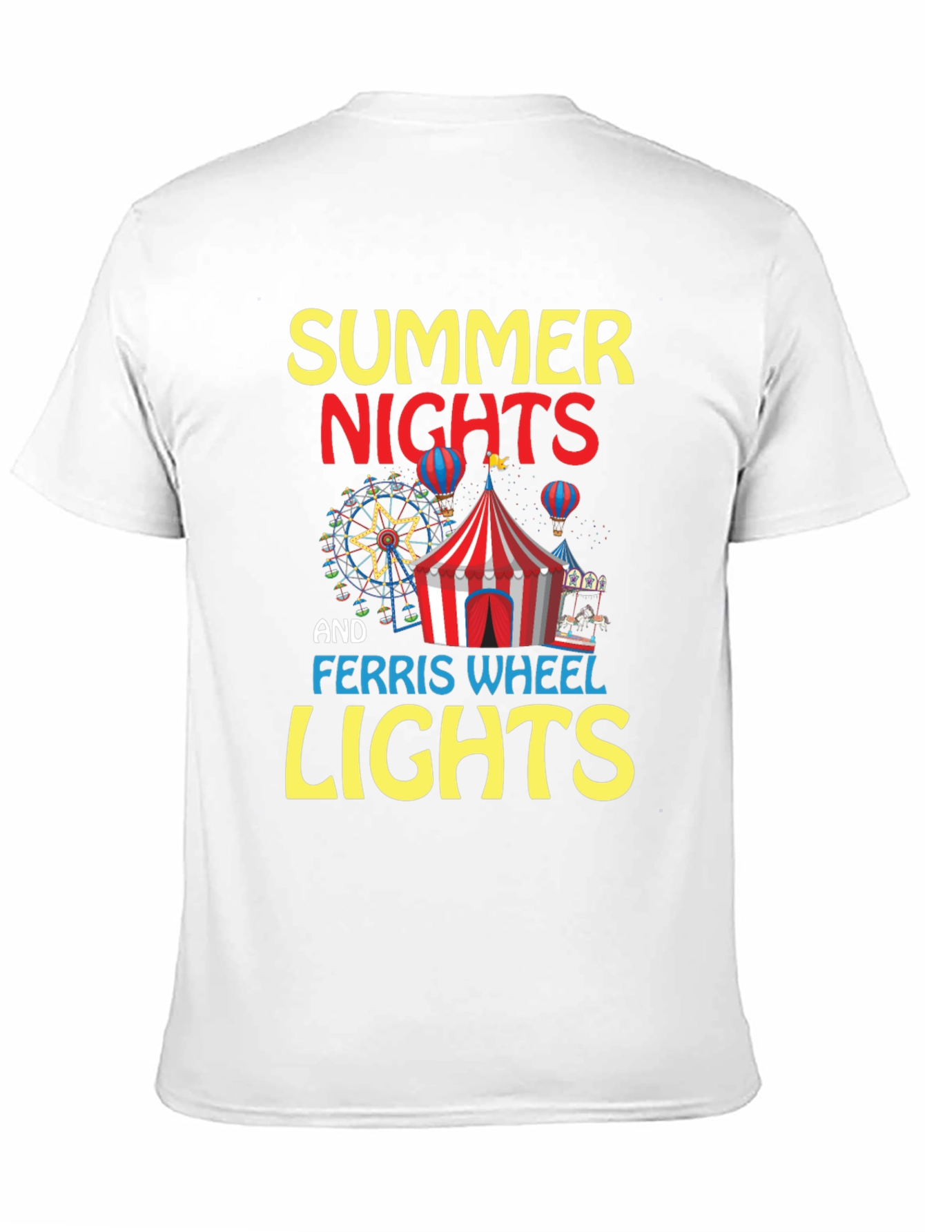 Summer Nights and Ferris Wheel Lights Black T-Shirt