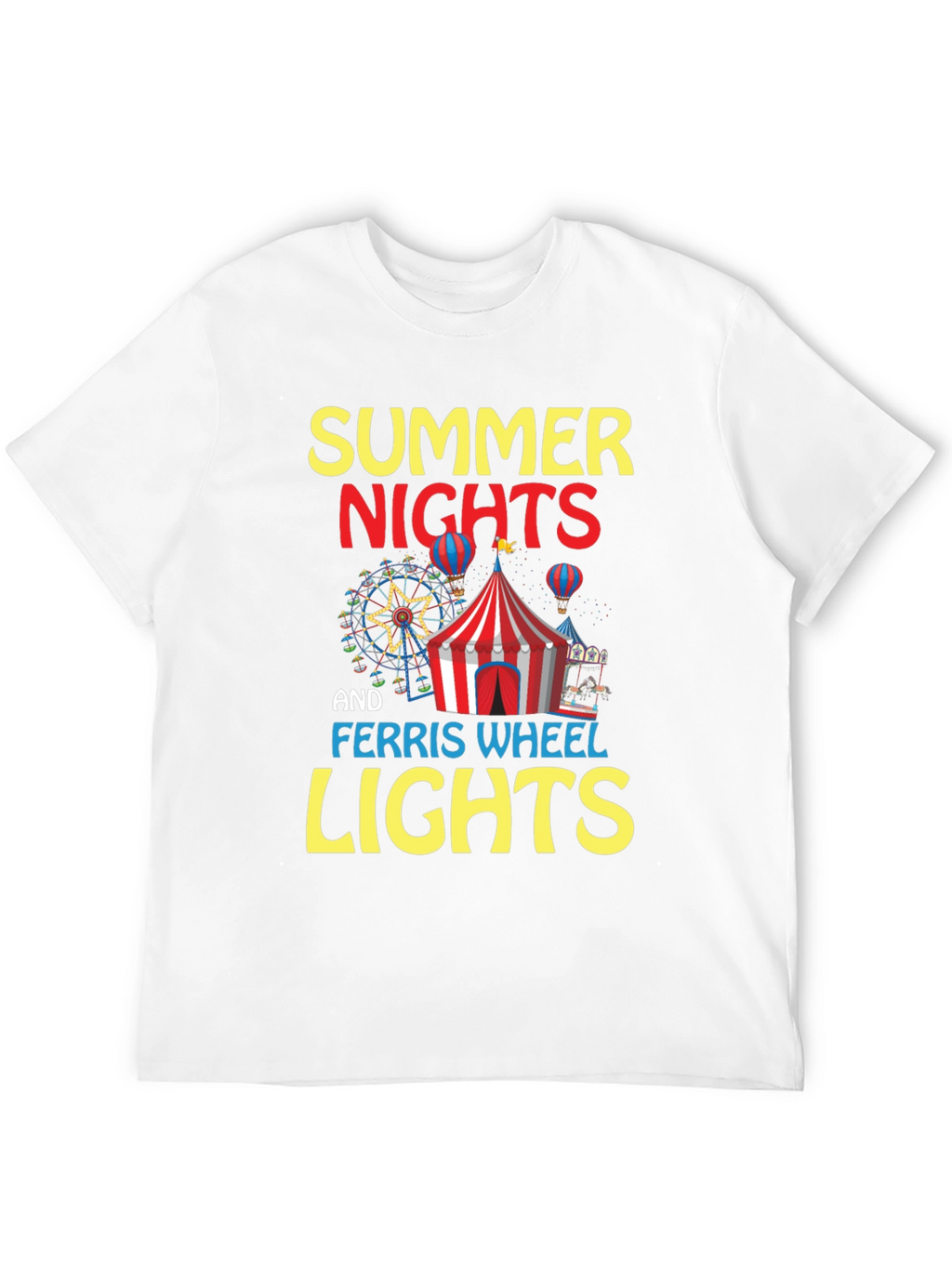 Summer Nights and Ferris Wheel Lights Black T-Shirt