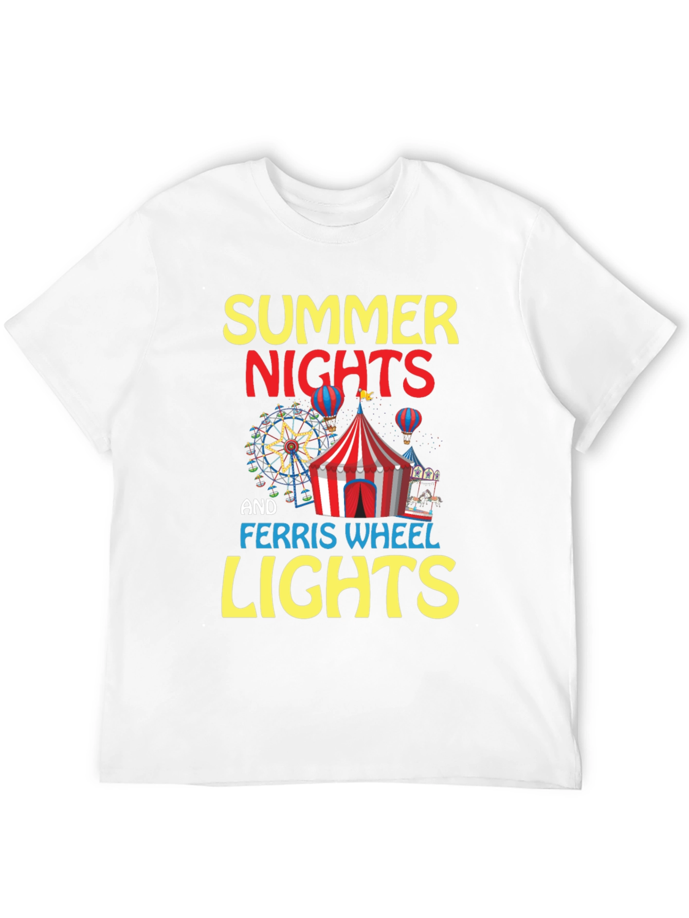 Summer Nights and Ferris Wheel Lights Black T-Shirt