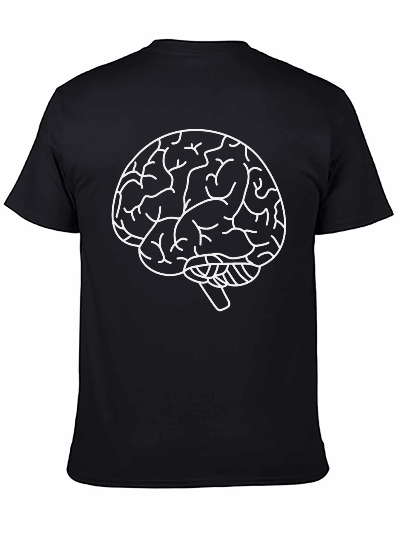 Brain Graphic Tee - Black Cotton T-Shirt