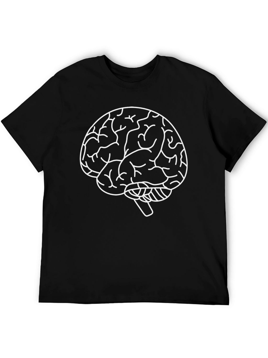 Brain Graphic Tee - Black Cotton T-Shirt