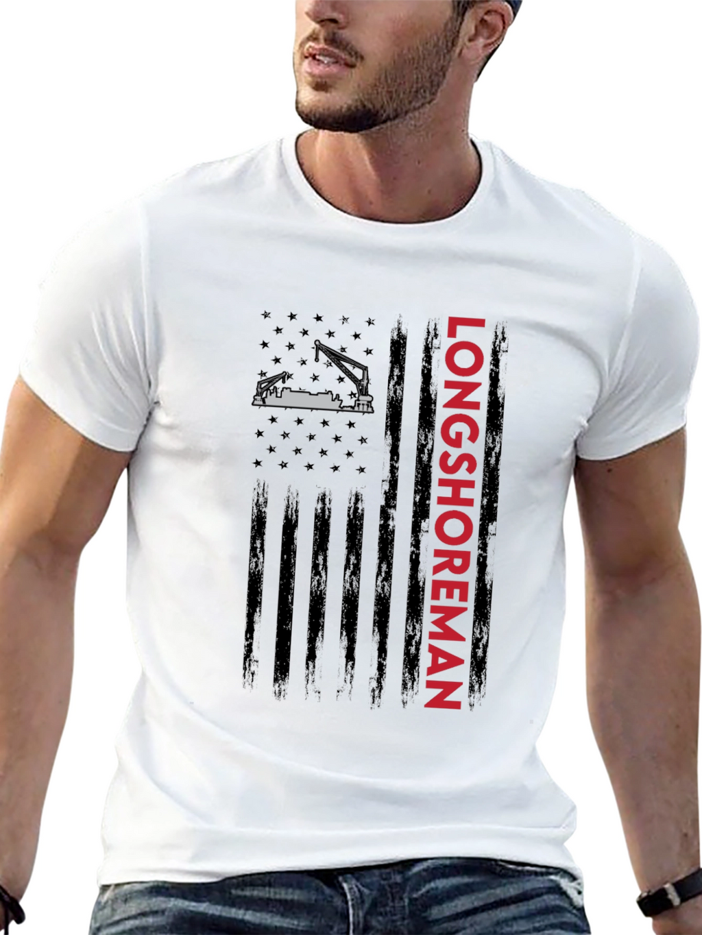 Longshoreman American Flag Graphic Tee