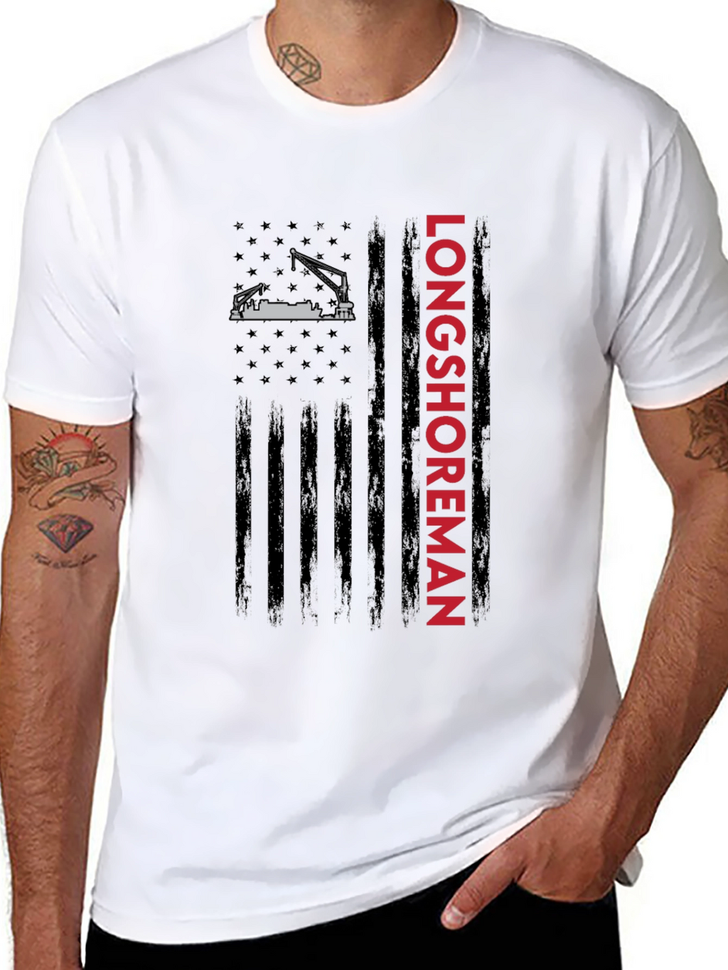 Longshoreman American Flag Graphic Tee