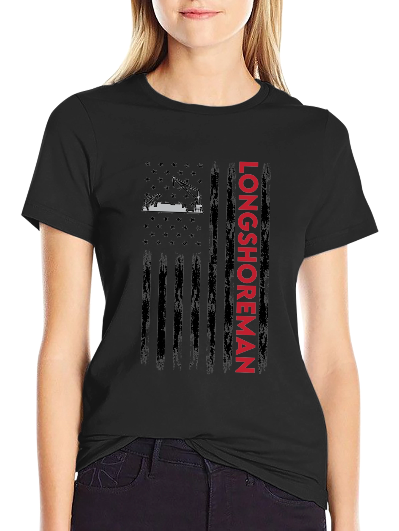 Longshoreman American Flag Graphic Tee
