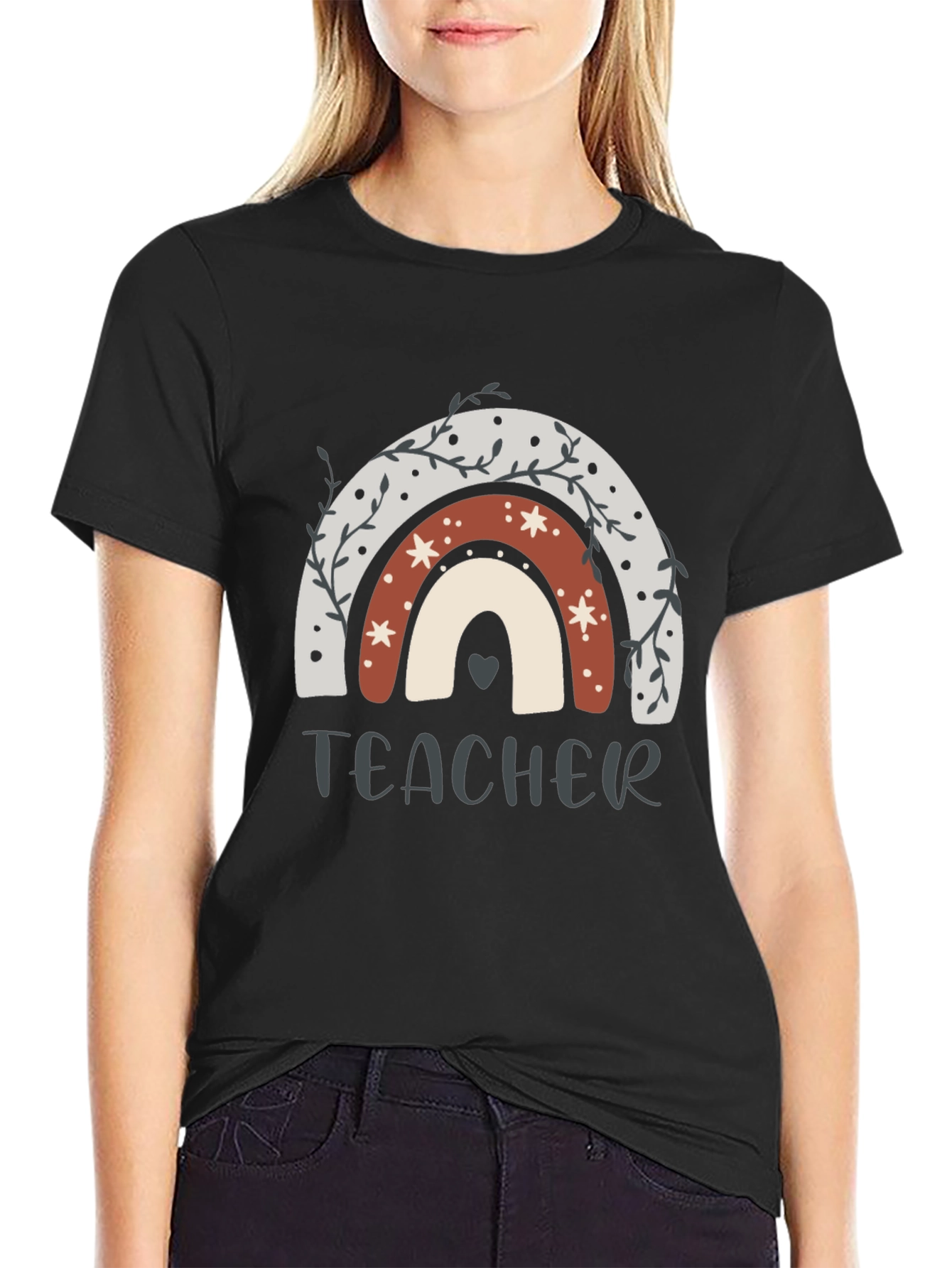 Teacher Rainbow Graphic T-Shirt - Unisex Short Sleeve Tee