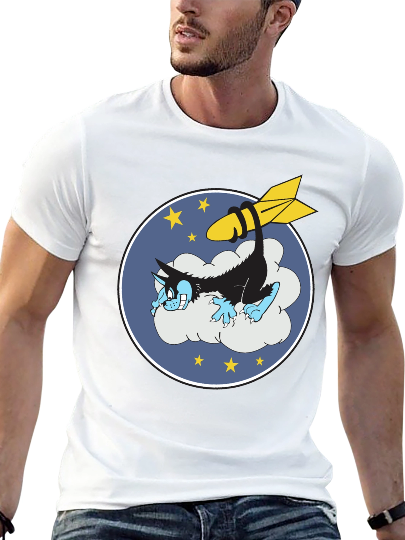 Cartoon Wolf & Bomb Graphic Tee
