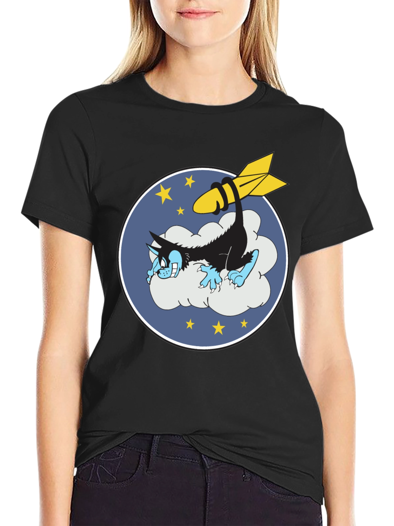 Cartoon Wolf & Bomb Graphic Tee