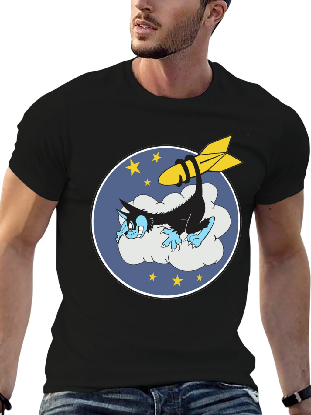 Cartoon Wolf & Bomb Graphic Tee