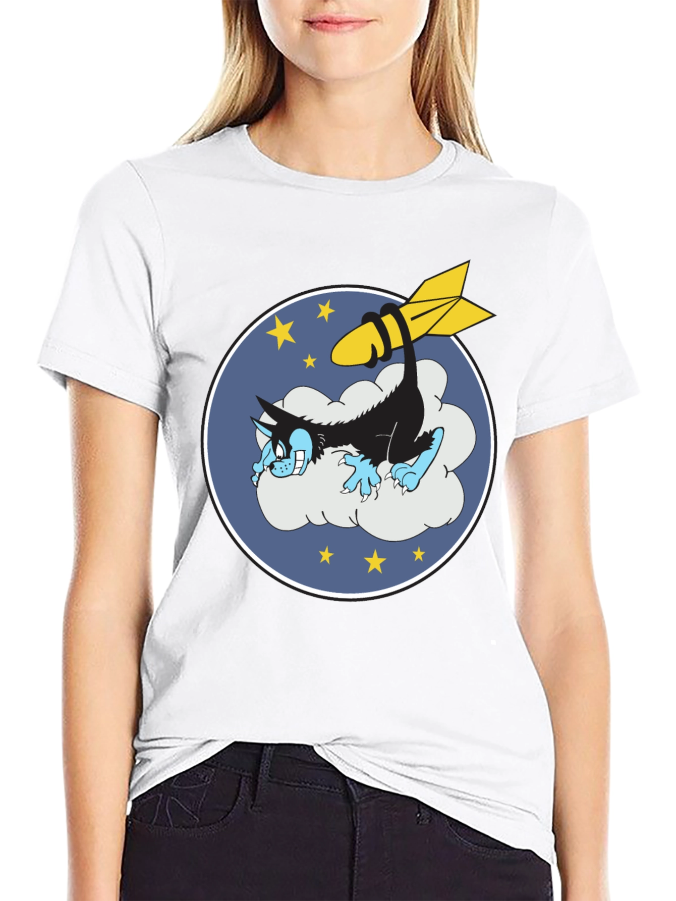 Cartoon Wolf & Bomb Graphic Tee