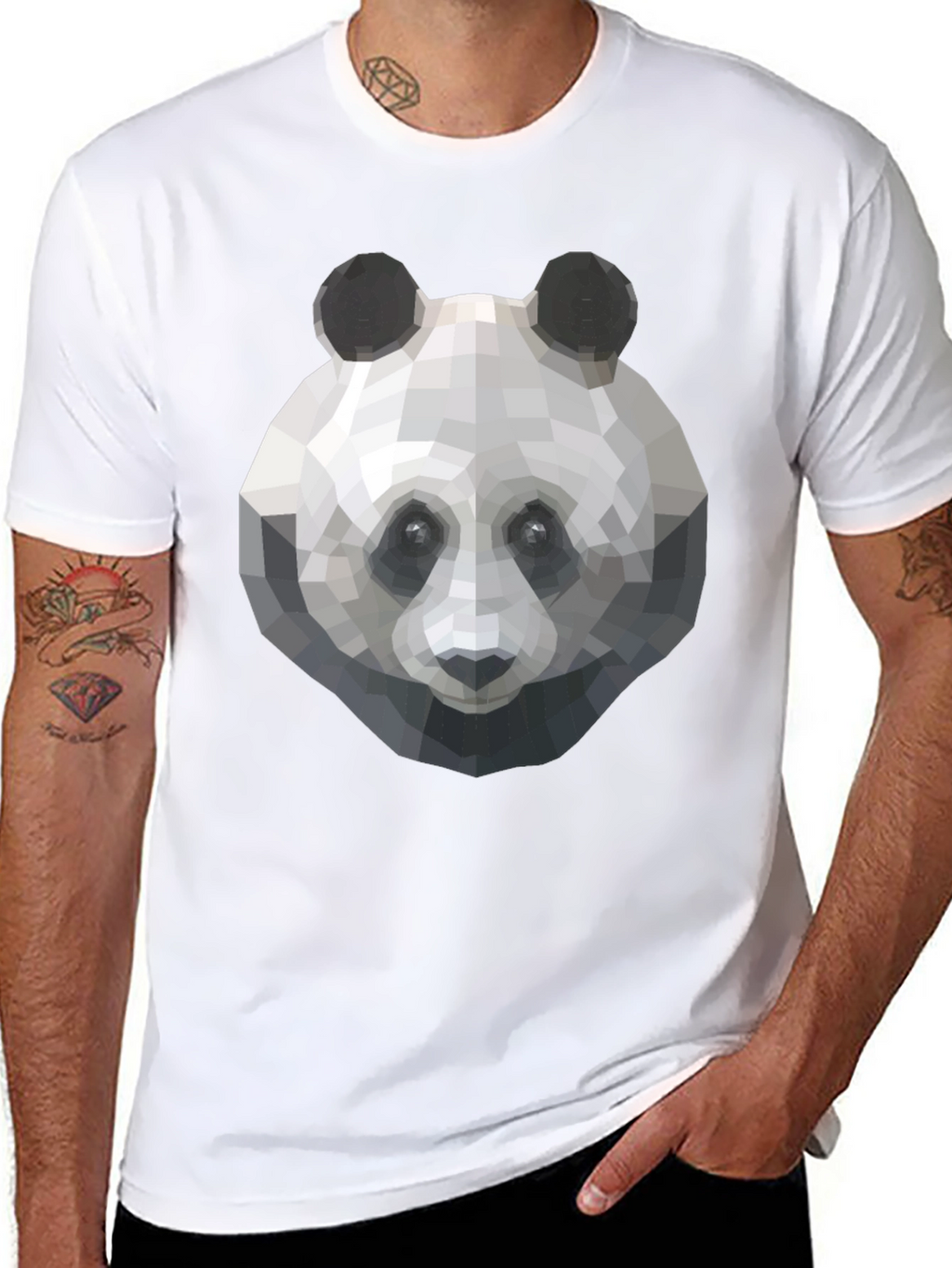 Geometric Panda T-Shirt - Cool Graphic Tee