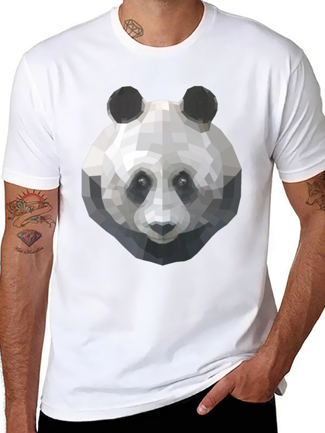 Geometric Panda T-Shirt - Cool Graphic Tee