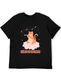 Meowsician Cat Flute Player Graphic T-Shirt