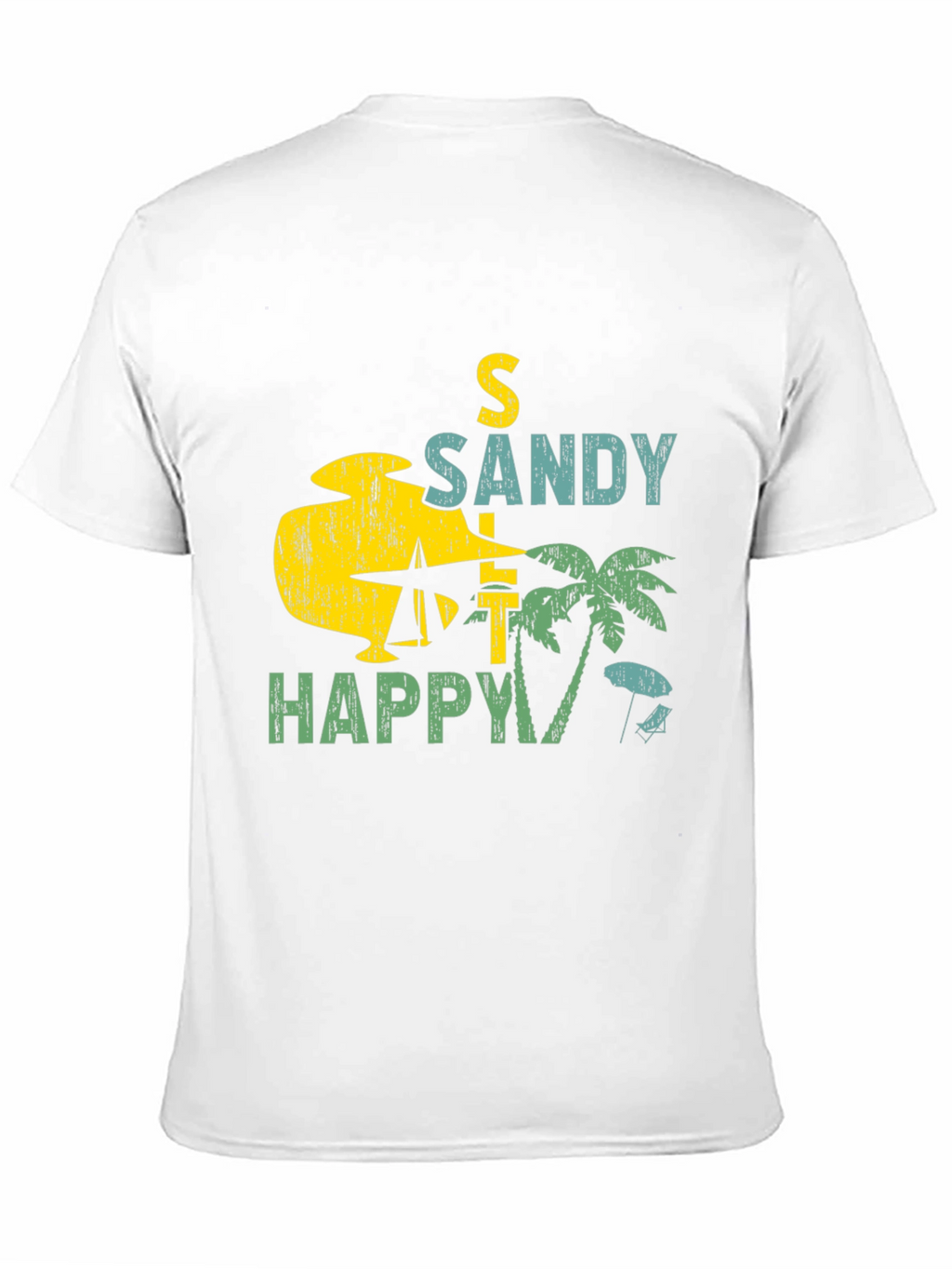Sandy Happy Beach Graphic Tee - Mens Black T-Shirt