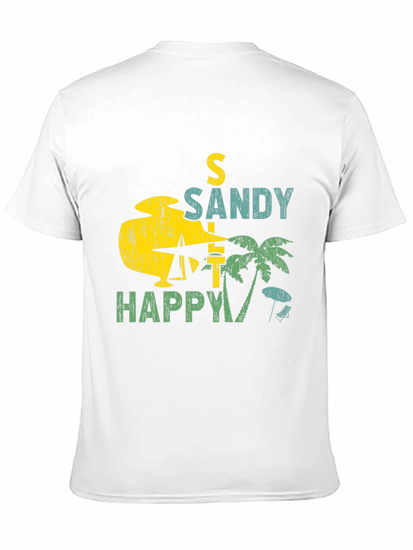 Sandy Happy Beach Graphic Tee - Mens Black T-Shirt