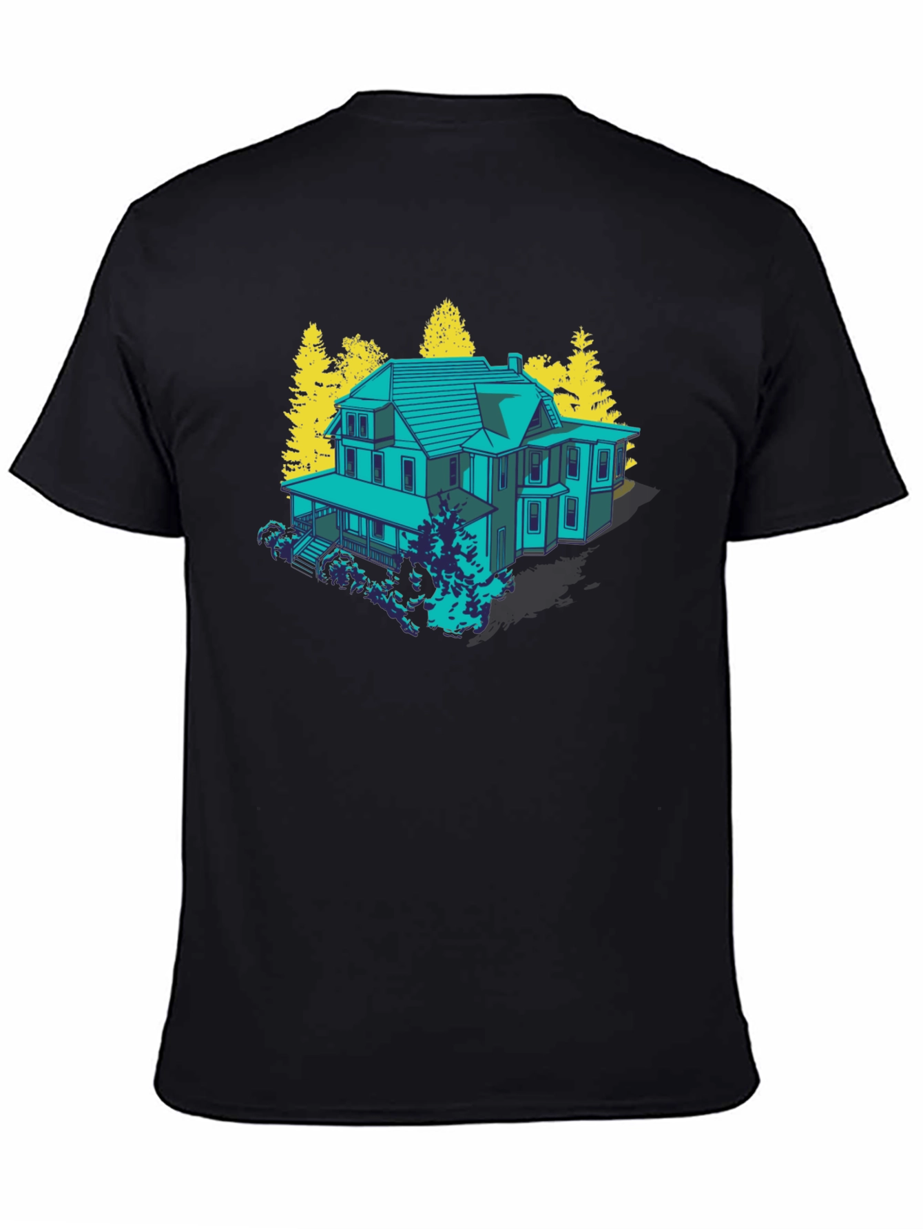 Haunted House Graphic Tee - Novelty T-Shirt