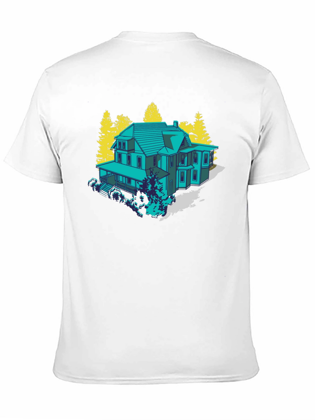 Haunted House Graphic Tee - Novelty T-Shirt