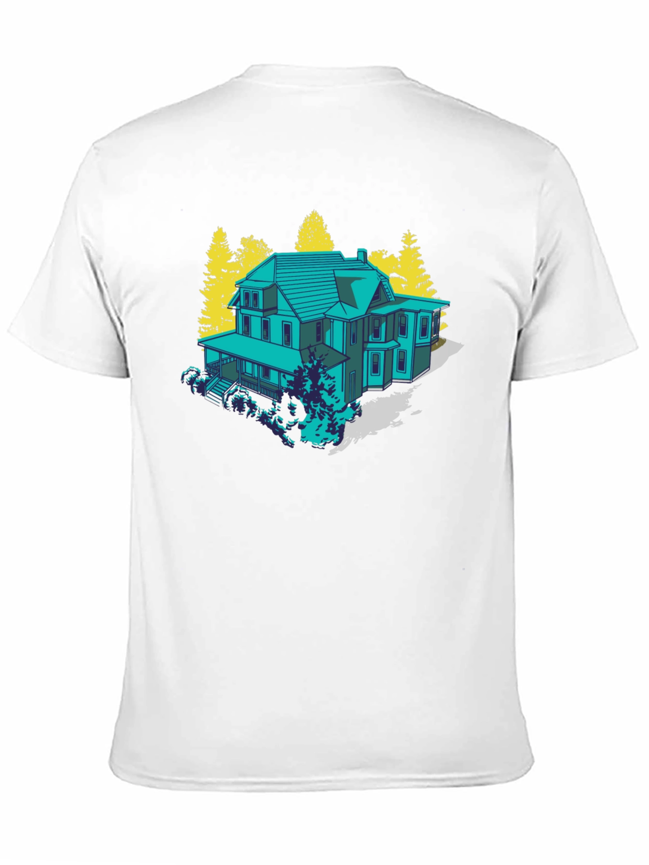 Haunted House Graphic Tee - Novelty T-Shirt