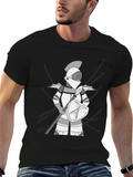 Knight Graphic Tee - Black Cotton T-Shirt