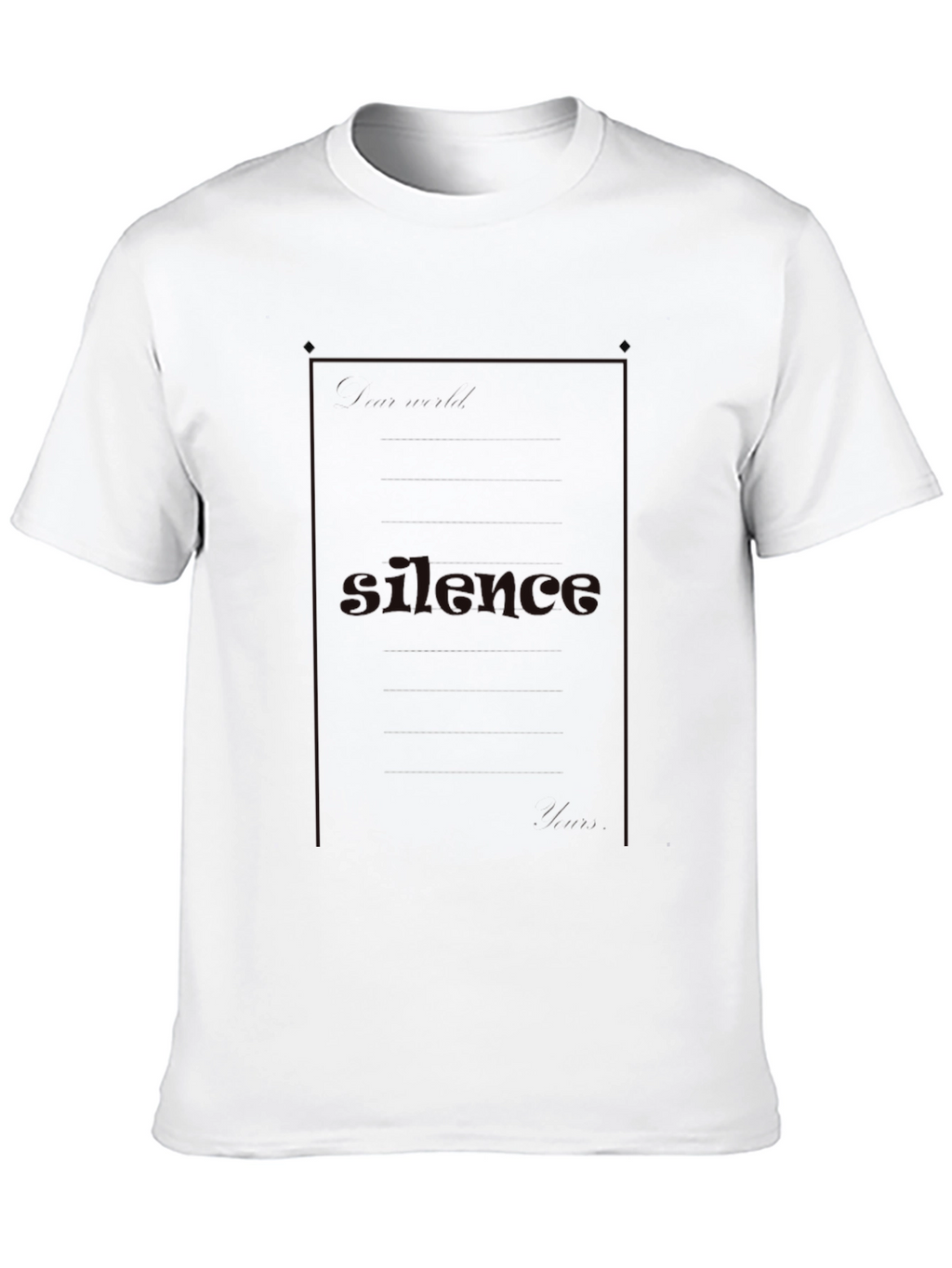 Silence Graphic Print Crew Neck T-Shirt