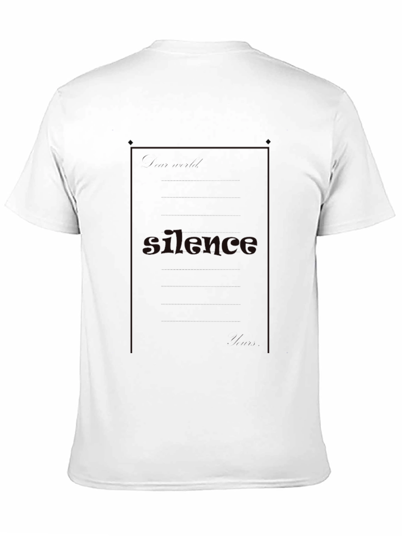 Silence Graphic Print Crew Neck T-Shirt