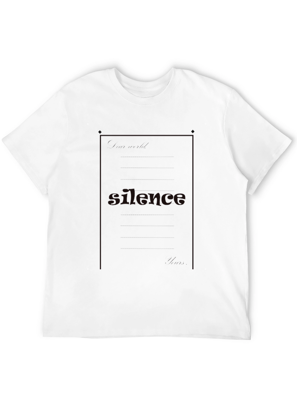 Silence Graphic Print Crew Neck T-Shirt