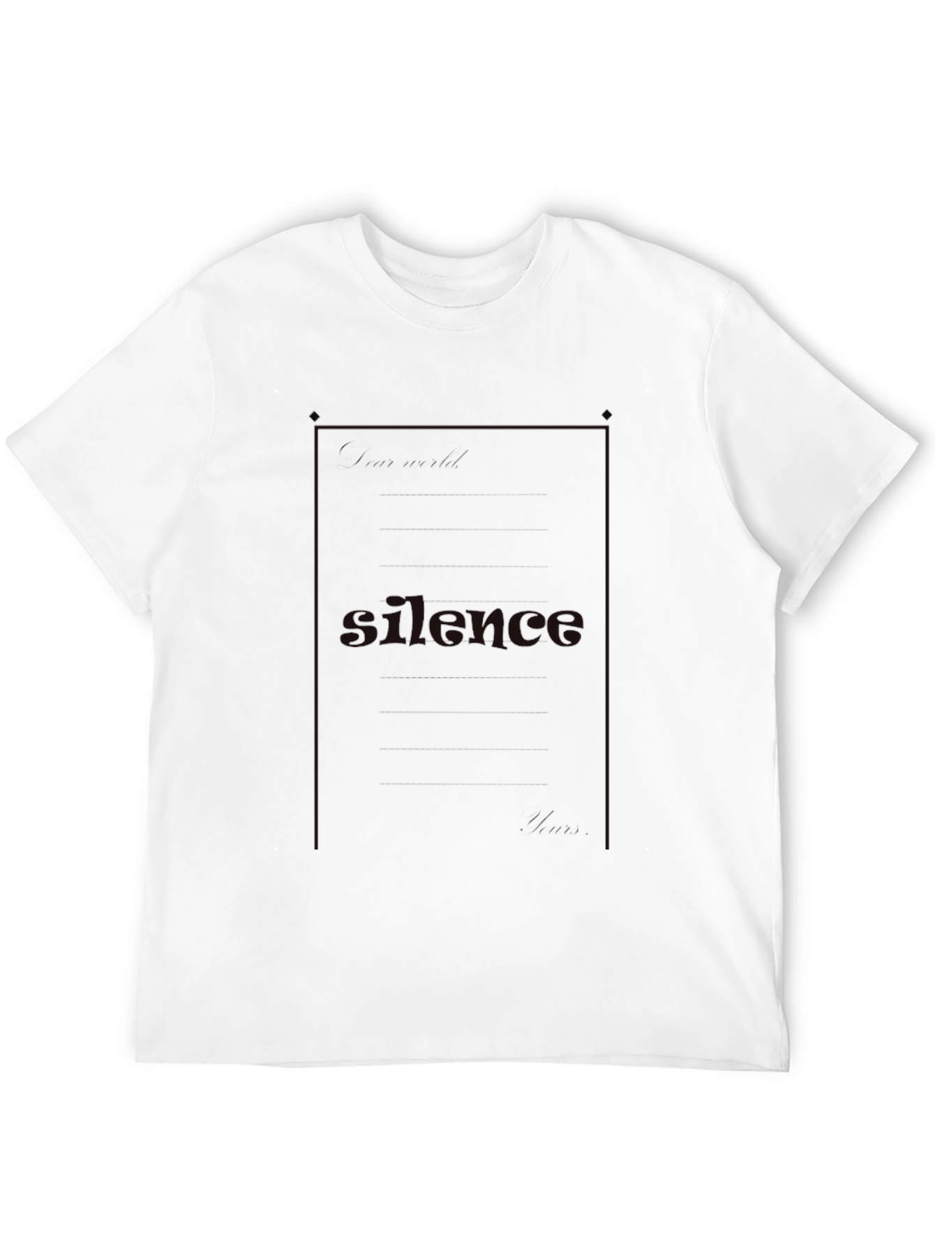 Silence Graphic Print Crew Neck T-Shirt