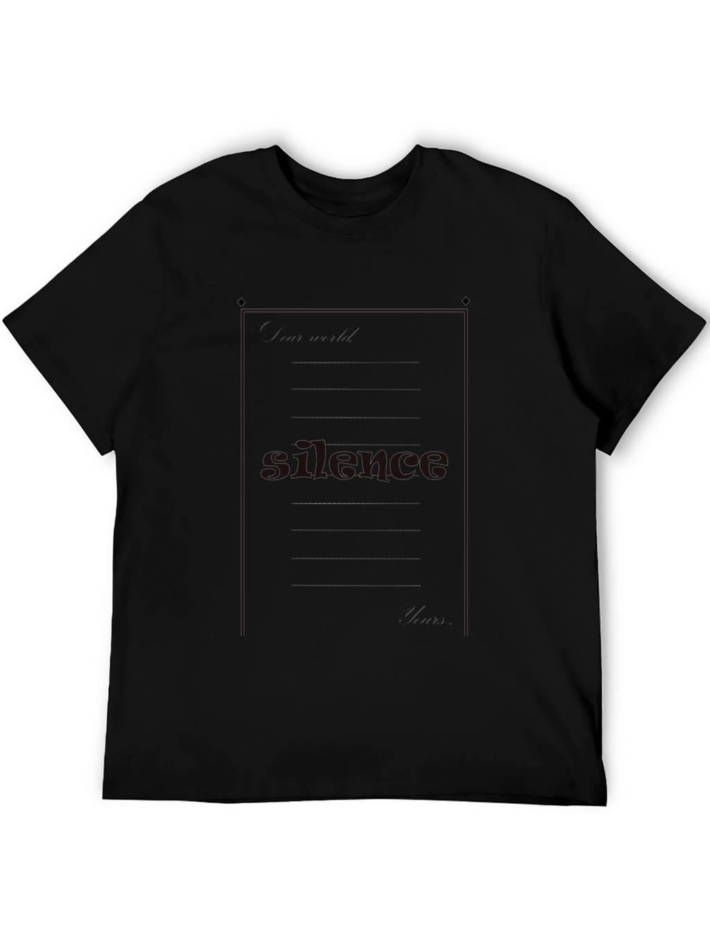 Silence Graphic Print Crew Neck T-Shirt