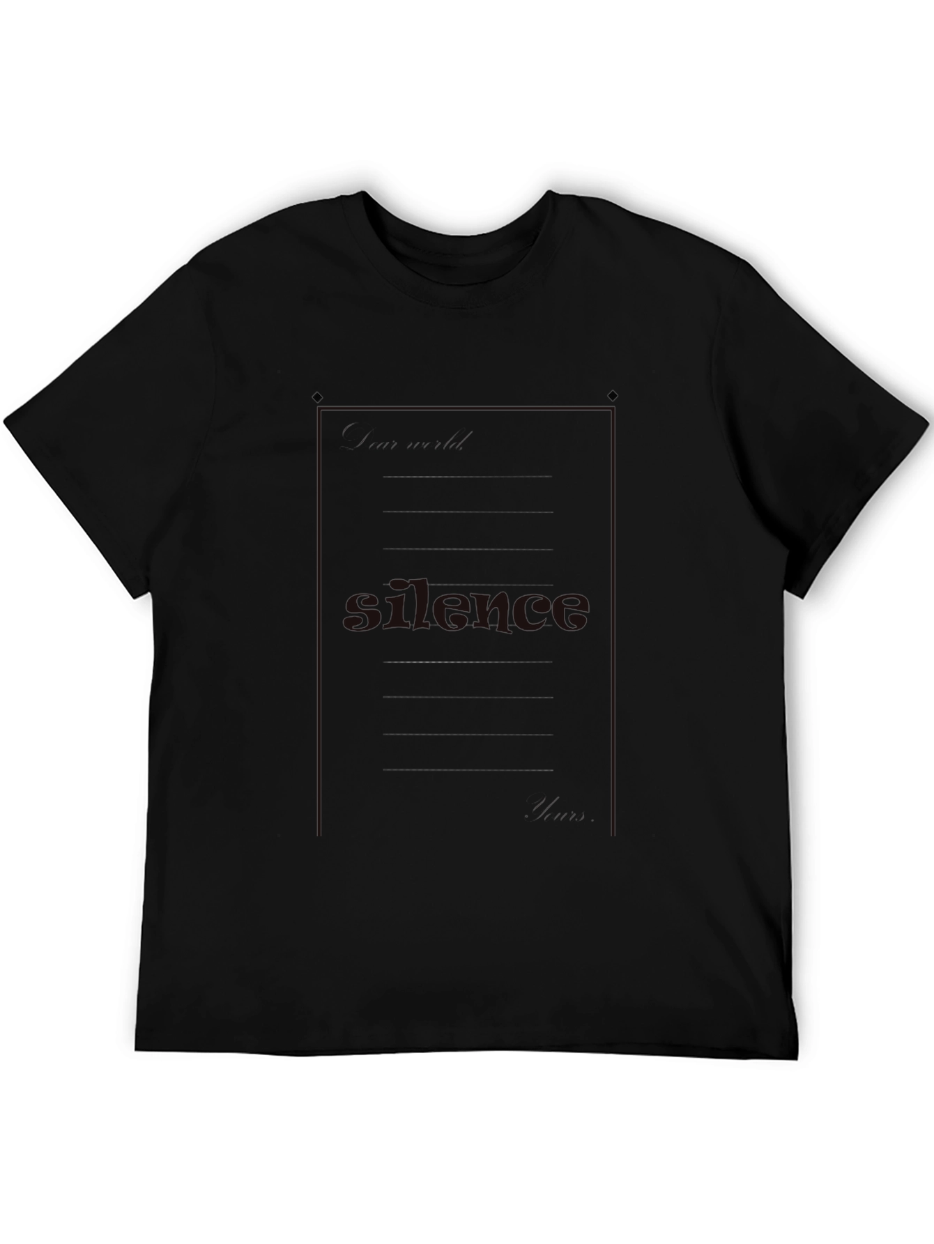 Silence Graphic Print Crew Neck T-Shirt