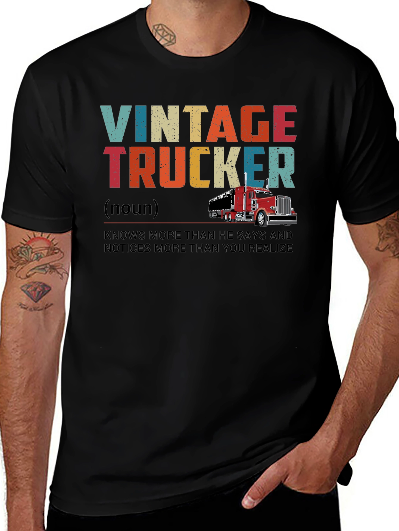 Vintage Trucker Graphic T-Shirt - Classic Trucker Style