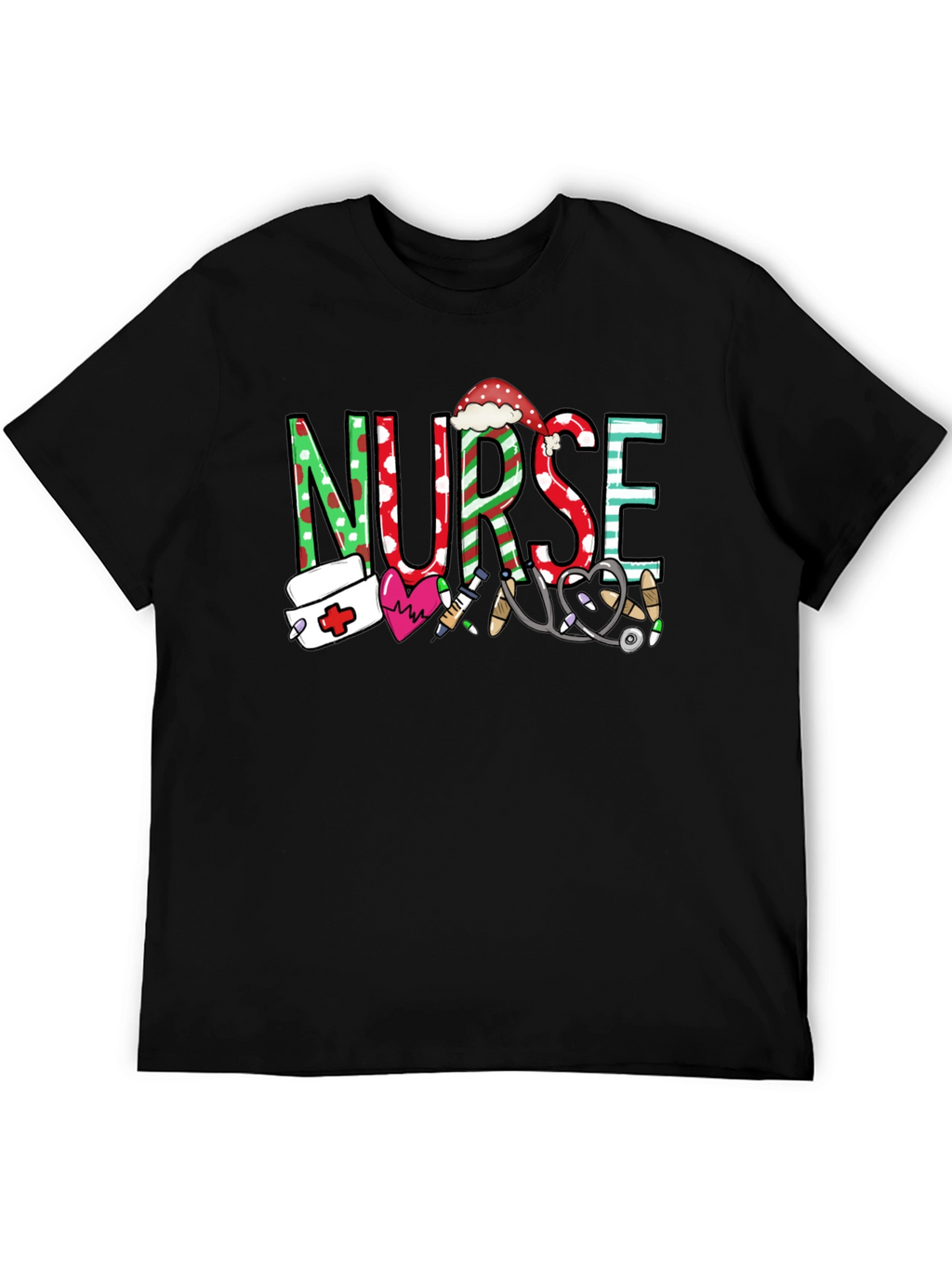Festive Nurse Graphic T-Shirt