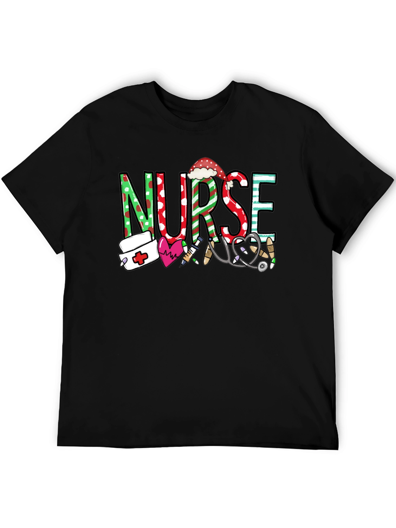 Festive Nurse Graphic T-Shirt