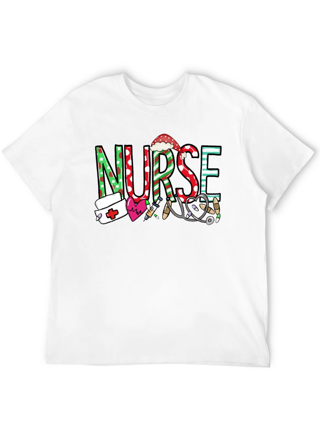 Festive Nurse Graphic T-Shirt
