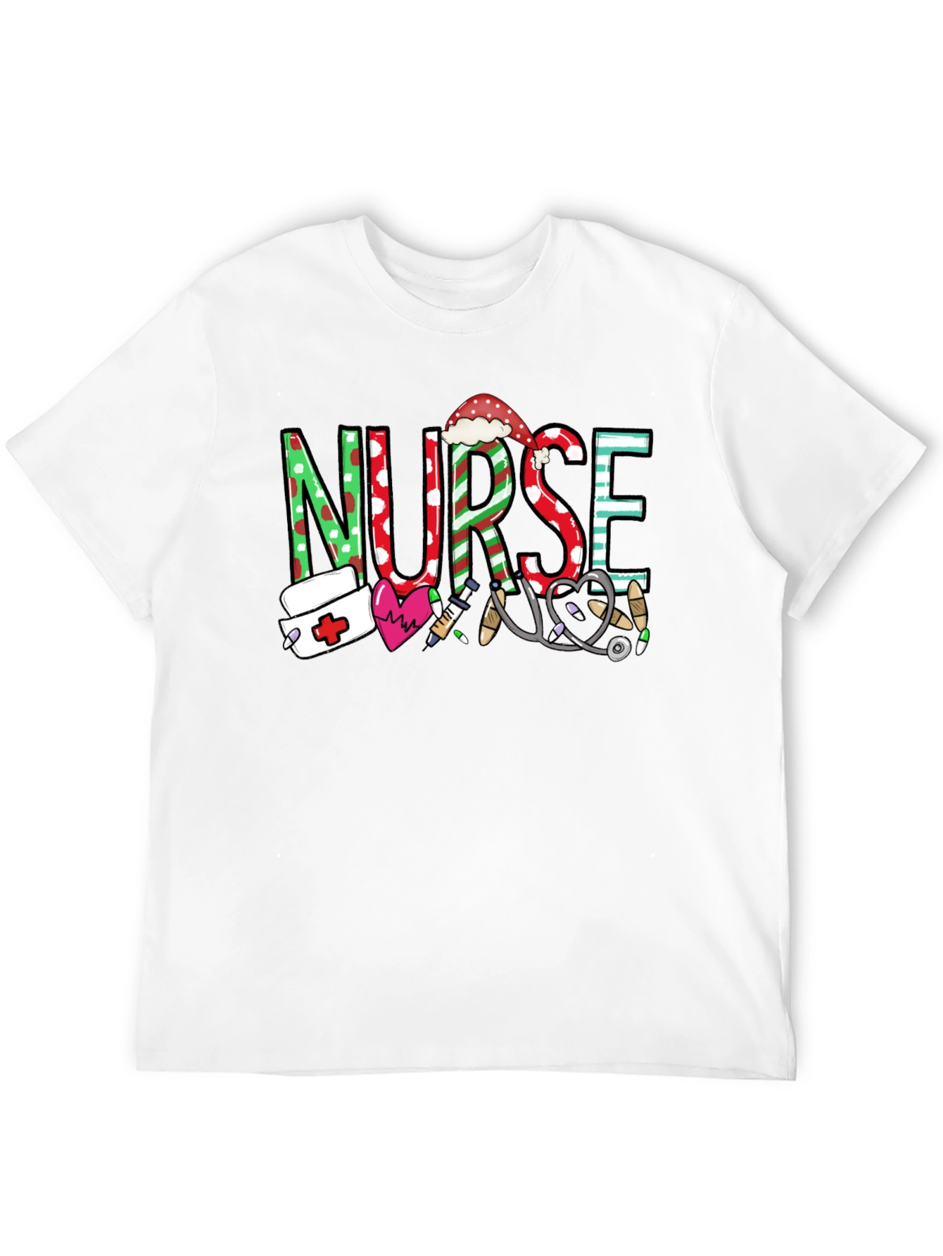 Festive Nurse Graphic T-Shirt